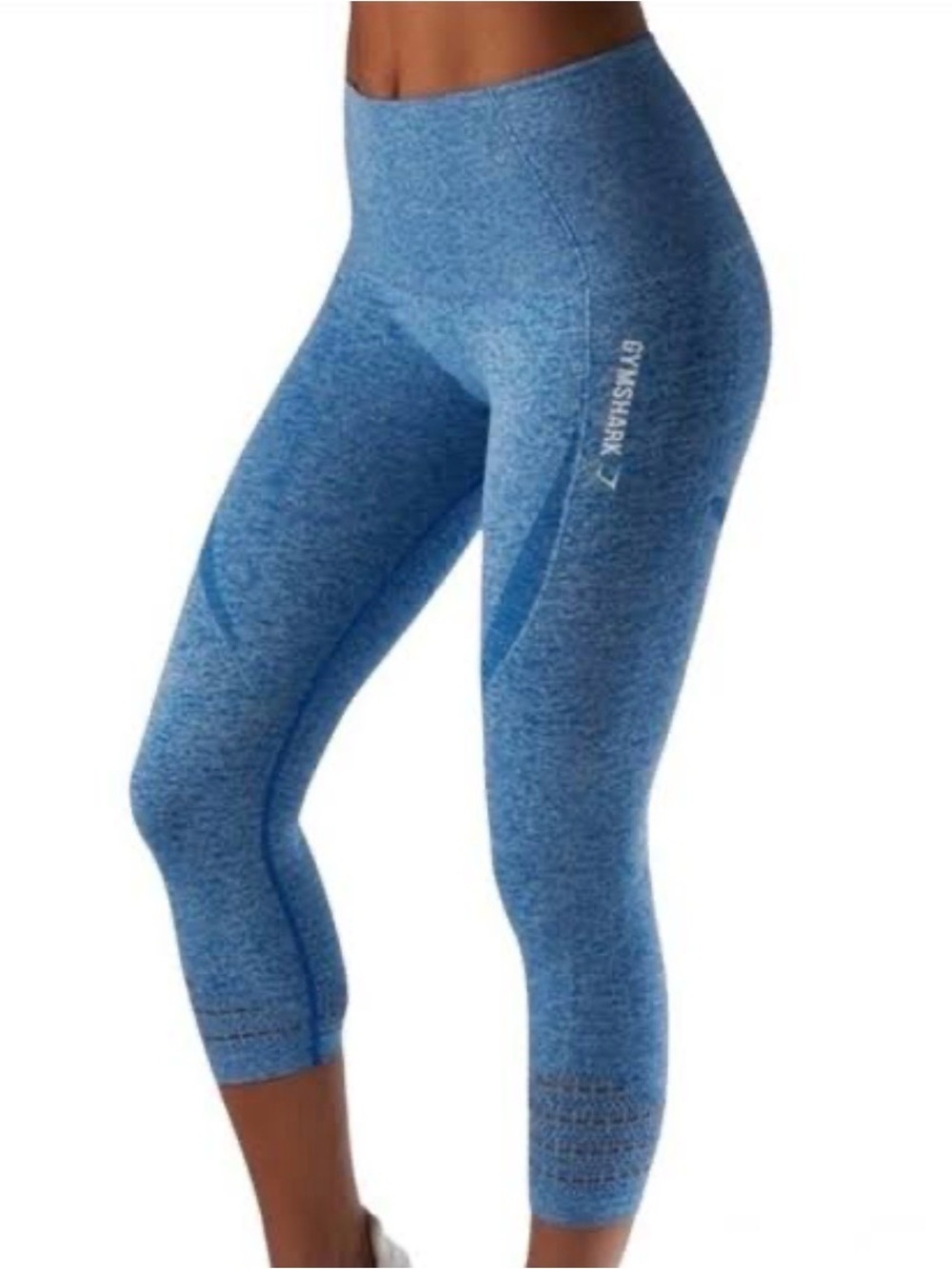Gymshark Blue Seamless Athletic Cropped Leggings Women's Size Small